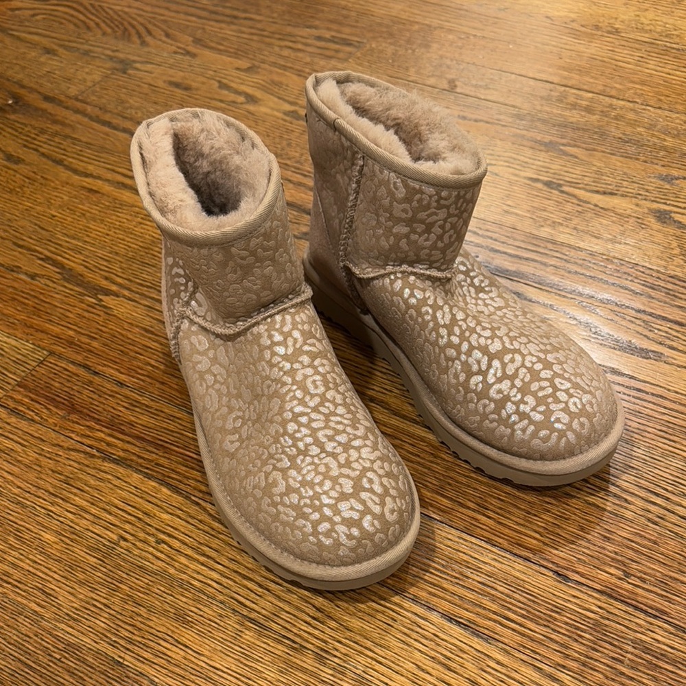 UGG Metallic Leopard Print Mini Boots